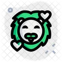 Lion Smiling With Hearts Icon