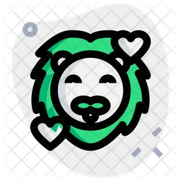 Lion Smiling With Hearts Emoji Icon