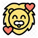 Lion Smiling With Hearts Icon