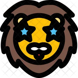 Lion Star Struck Emoji Icon