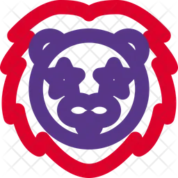 Lion Star Struck Emoji Icon
