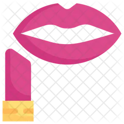 Lippenstift mit Lippen  Symbol