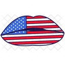 Lips Independence America Icon