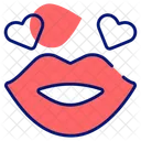 Lips Hearts Romantic Icon