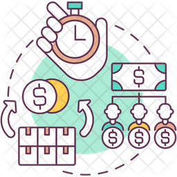 Liquidation of assets Icon - Download in Colored Outline Style