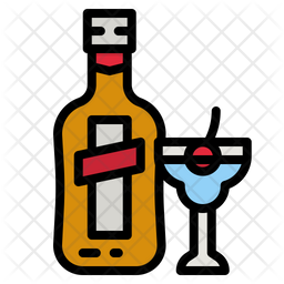 Liquor Icon - Download in Colored Outline Style