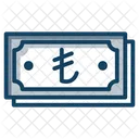 Lira Trukish Currency Paper Money Icon
