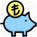 Lira Piggy Bank Piggy Bank Saving Icon