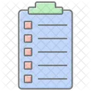 Lista De Agenda Icone De Cor Linear Ícone