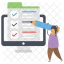 Lista De Tarefas On Line Lista De Verificacao On Line Lista De Faixas On Line Ícone