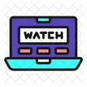 Lista De Seguimiento Transmision De Video En Linea Computadora Portatil Icono