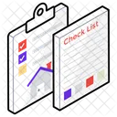 Listado De Bienes Raices Listado De Propiedades Lista De Verificacion Icono