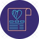 Liste De Controle Document Coeur Icône