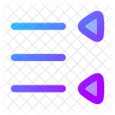 Triangle de liste de droite à gauche  Icône