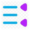 Triangle de liste de droite à gauche  Icône