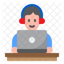 Listen Online Learning Man Icon