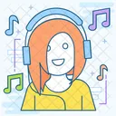 Listen To Music Headset Headphones Icône
