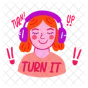 Listening Headphones Turn It Icon