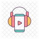 Listening podcast by mobile phone  Icon