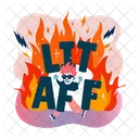 Lit Af Typography Expression Icon