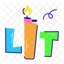 Lit Word Lit Letters Lit Candle Icon