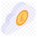 Nube Litecoin Criptomoneda En La Nube Moneda Virtual Icono