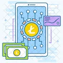 Mobiles Litecoin Lite Technologie Online Kryptowahrung Symbol