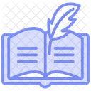 Icone De Linha Duotonica De Literatura Icon