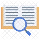 Literature Book Magnifying Glass Icon