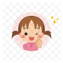 Little Girl giving a Thumbs-up  Icon