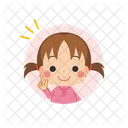 Pointing Girl Avatar Icon