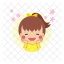Little Girl Smiling Happily  Icon