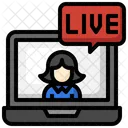 Live Laptop Live Streaming Icon