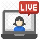 Live Laptop Live Streaming Icon