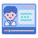 Live Lecture Online Teaching Live Class Icon