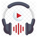 Headphone Video Play Button Icon