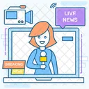 Live News Online Media Broadcast Media Icon