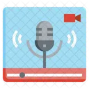 Live Podcast Music And Multimedia Broadcast Icon