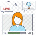 Live Stream Online Kommunikation Online Video Symbol