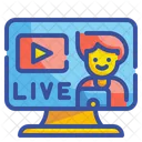 Live Streaming Multimedia Technology Camera Communications Television Screen Icon