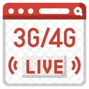Live Streaming 4 G 3 G Icon