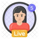 Live Video Notification Live Call Notification Live Transmission Notification Icon