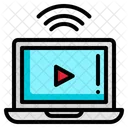 Laptop Play Button Play Video Icon