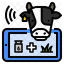 Livestock Farming Technology Iot Biosensor Cattle Farm Lactation Cattle Fertility Icon