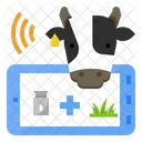 Livestock Farming Technology Iot Biosensor Cattle Farm Lactation Cattle Fertility Icon