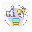 Living Room Cleaning Housekeeper Icon