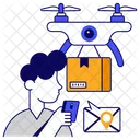 Livraison Par Drone Livraison Logistique Livraison Par Quadricoptere Icône