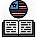 Abra O Livro Americano Livro Bandeira Icon