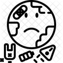 Lixo Mudancas Climaticas Planeta Ícone