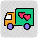 Valentinstag LKW Lieferung Symbol